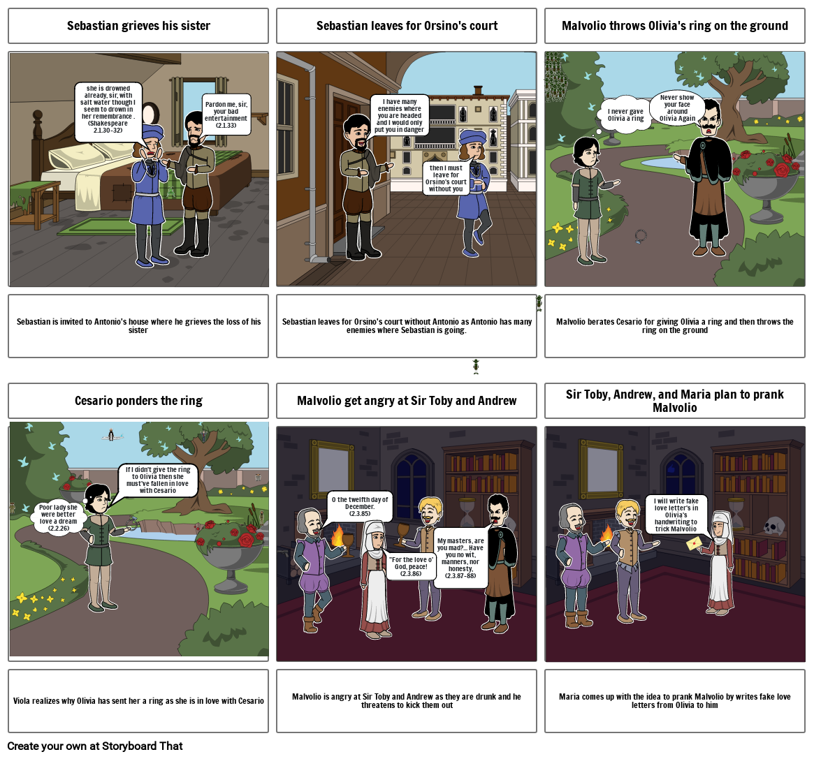 twelfth night act 2 Storyboard by b2b9424c