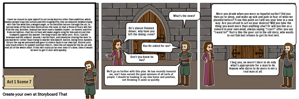 Macbeth Act 1 Scene 7 part 1 Storyboard by b2c9eb8d