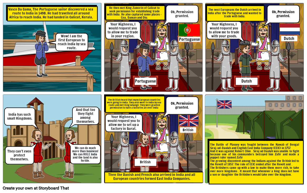 British raj and first war of independence Storyboard