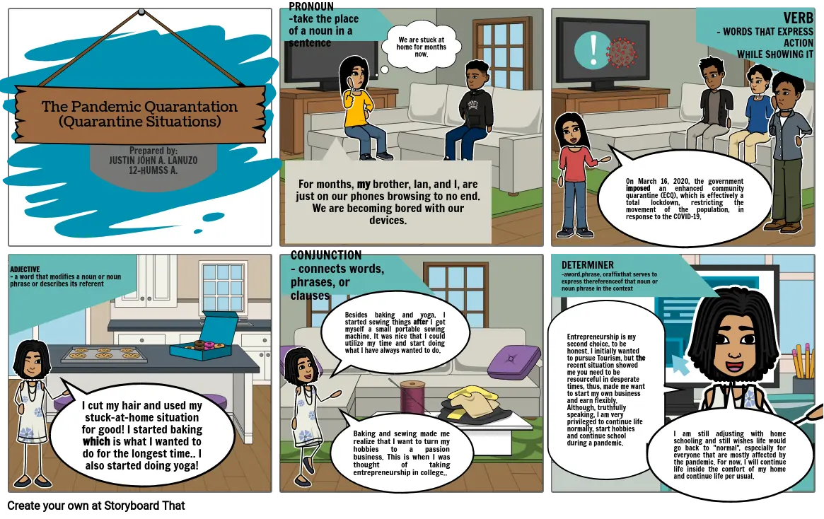 STORY BORD ABOUT QUARANTINE