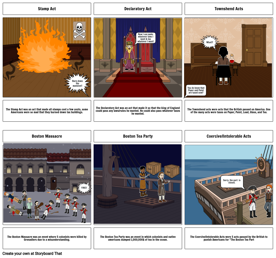 Causes Of The Revolution Storyboard By B Dcd