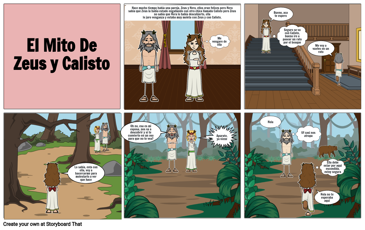 Historieta Del Mito De Zeus Y Caliestro Storyboard The Best Porn Website