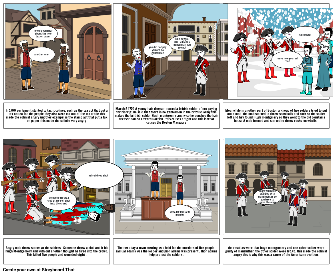 The Boston Massacre Storyboard par b5c8300b