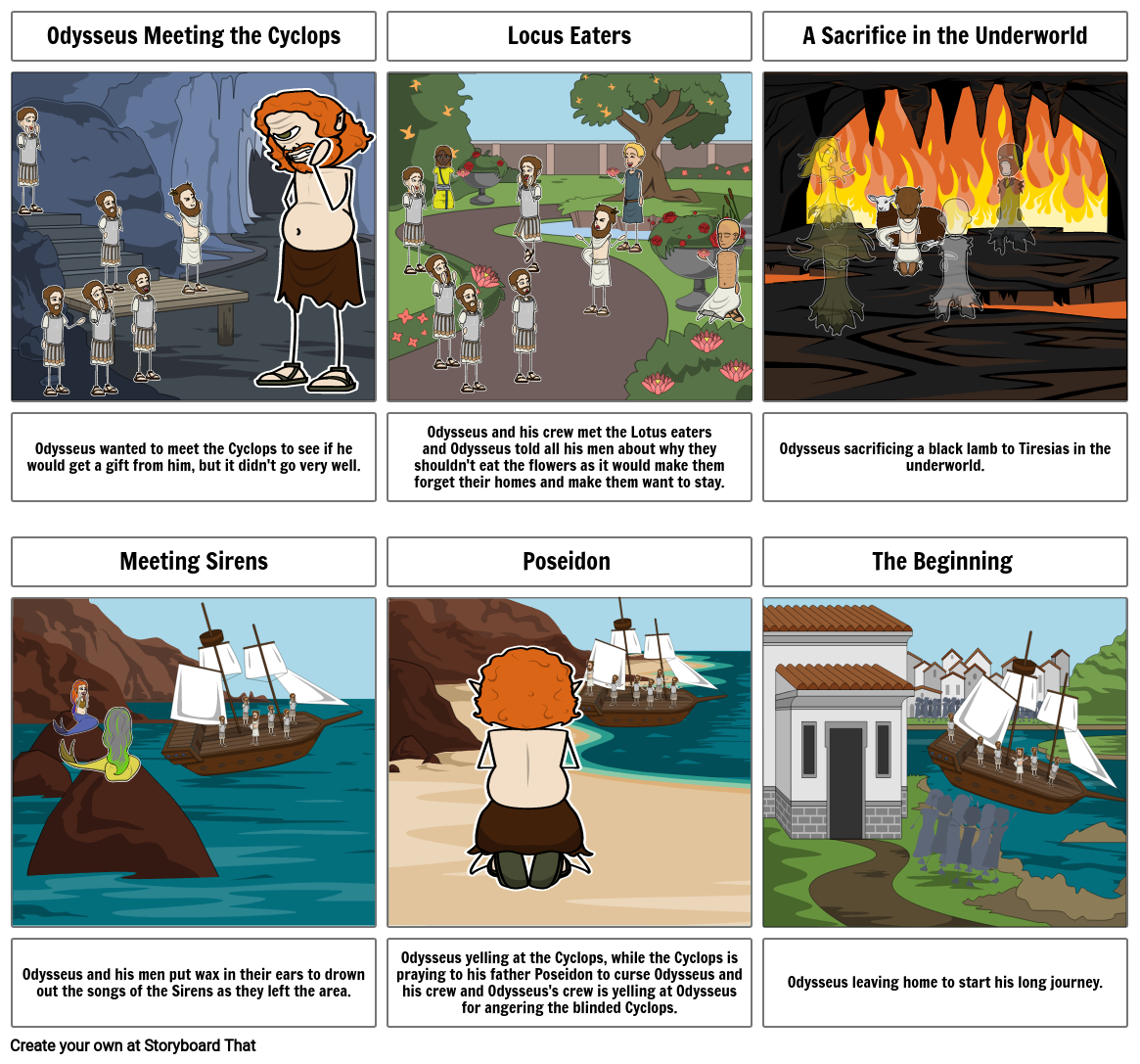 Odysseus adventures Storyboard by b6394504