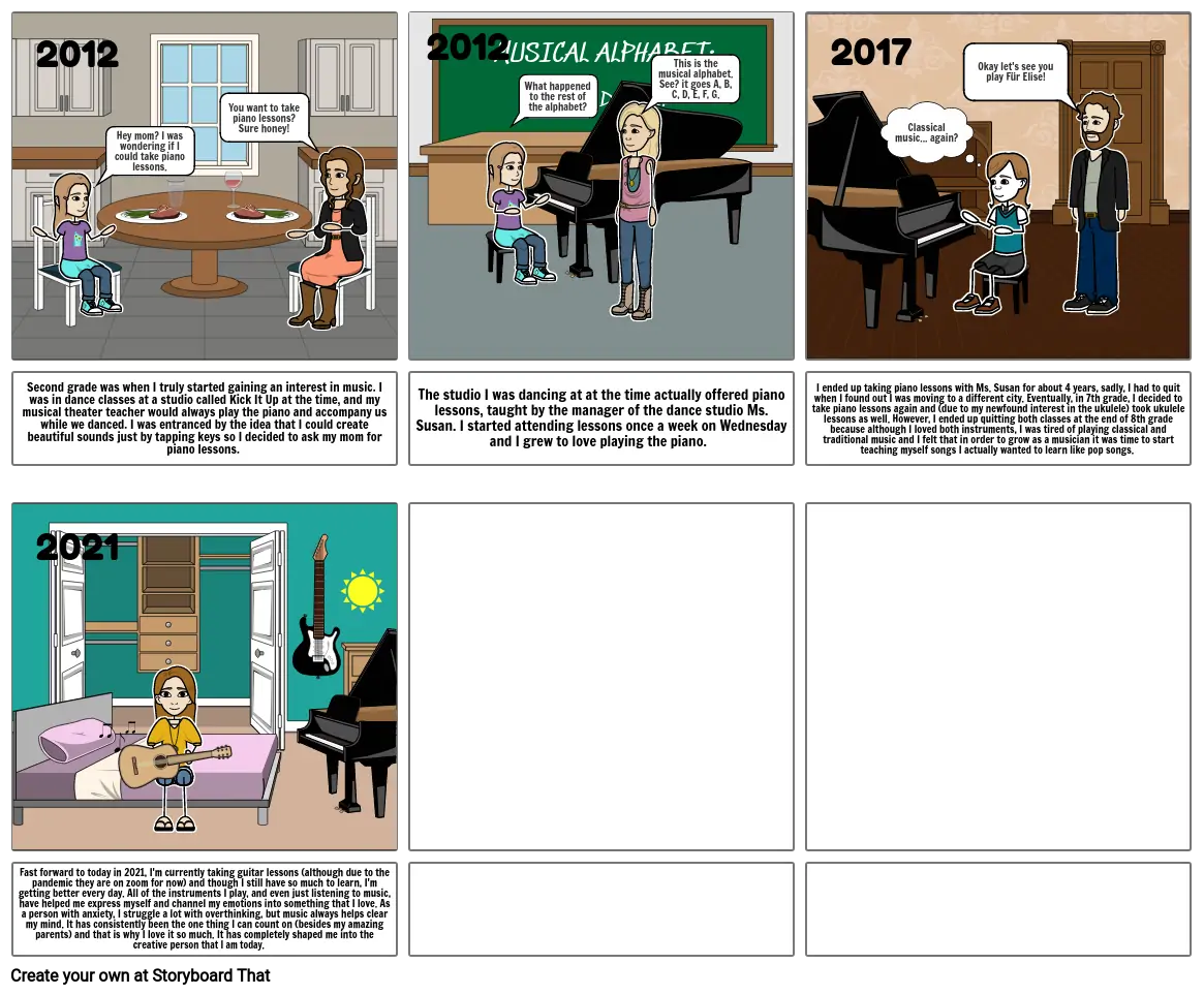 Pelajaran piano pertamaku Storyboard olehPelajaran piano pertamaku Storyboard oleh  