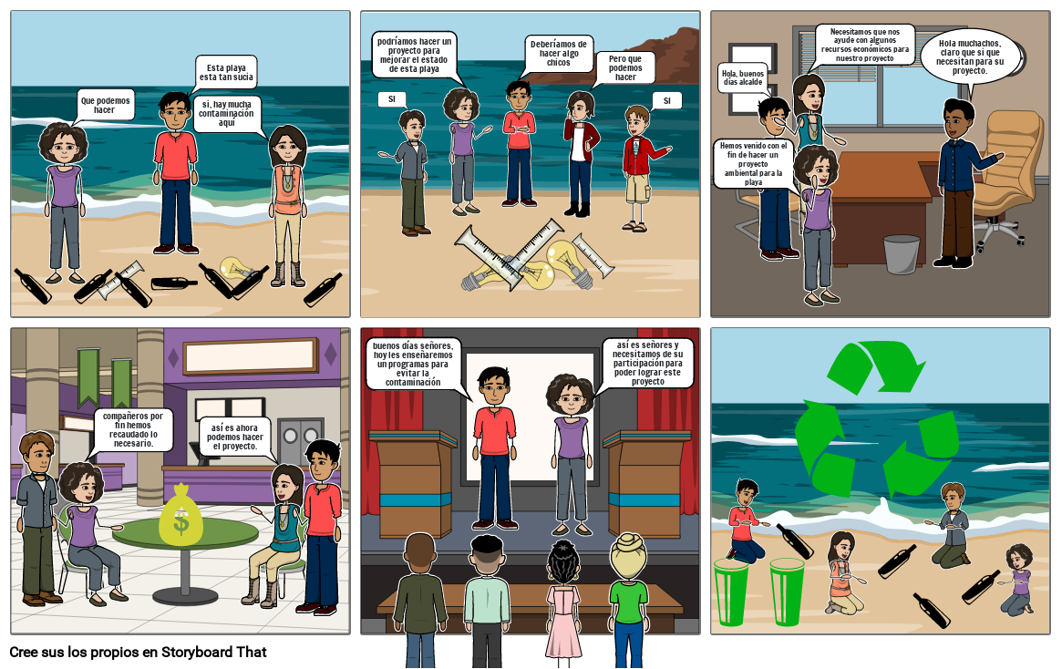 La Contaminación En La Playa Las Conchitas Storyboard 4231