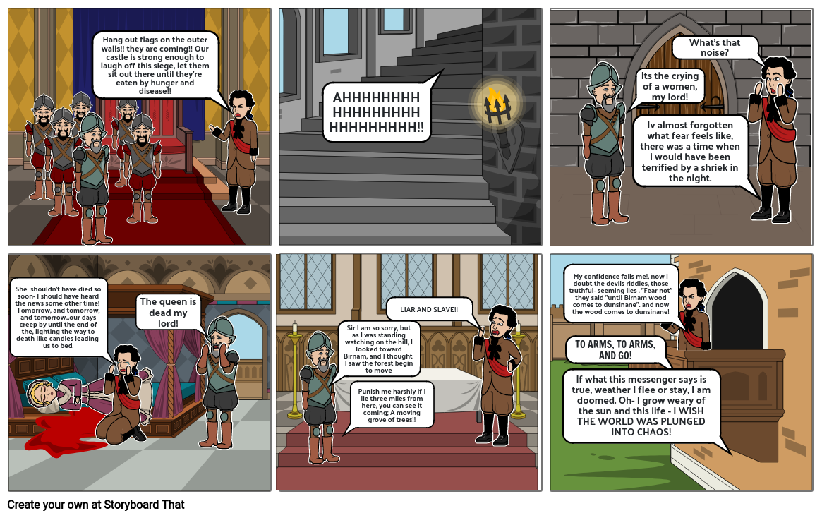 Macbeth Act 5 Scene 5 Comic Book Storyboard par b763f38a