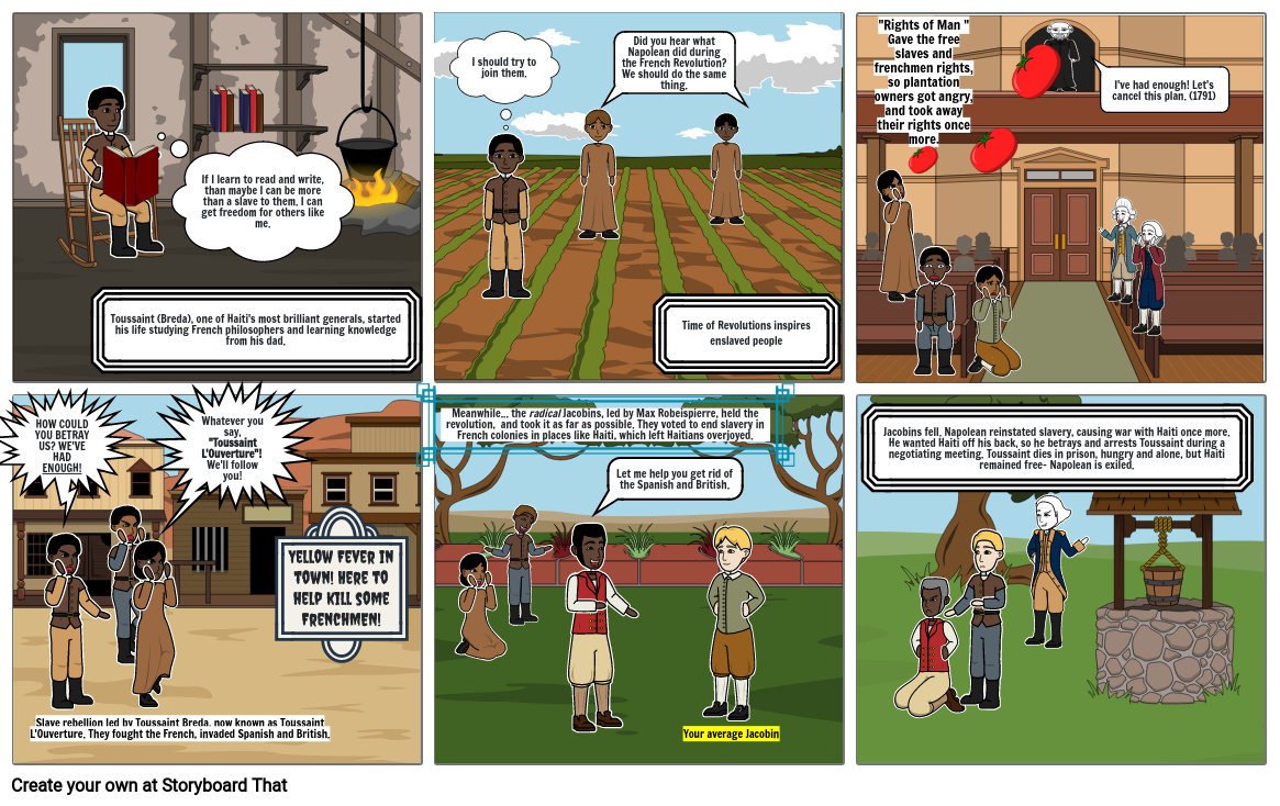 Toussaint L'Ouverture Cartoon Storyboard by b79533d3