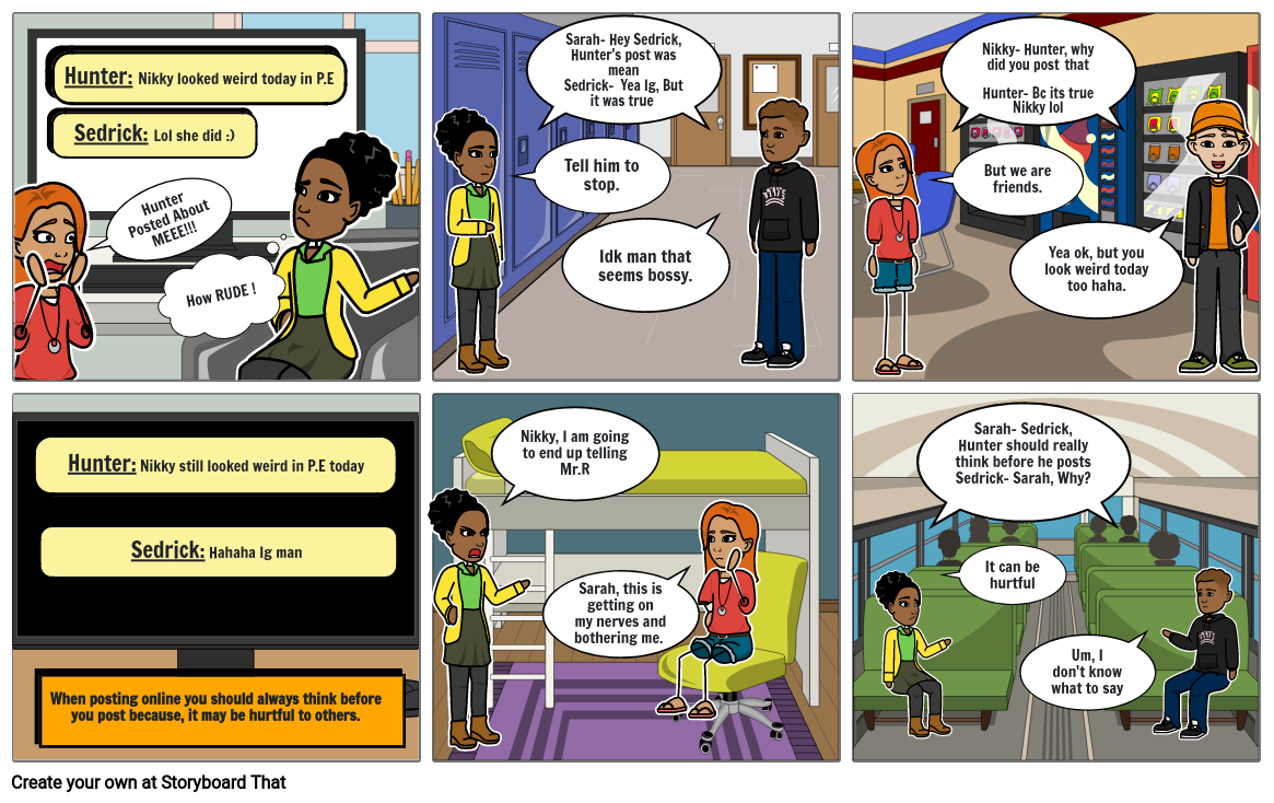 Cyberbullying Comic Strip Laney Dipiero Storyboard - vrogue.co