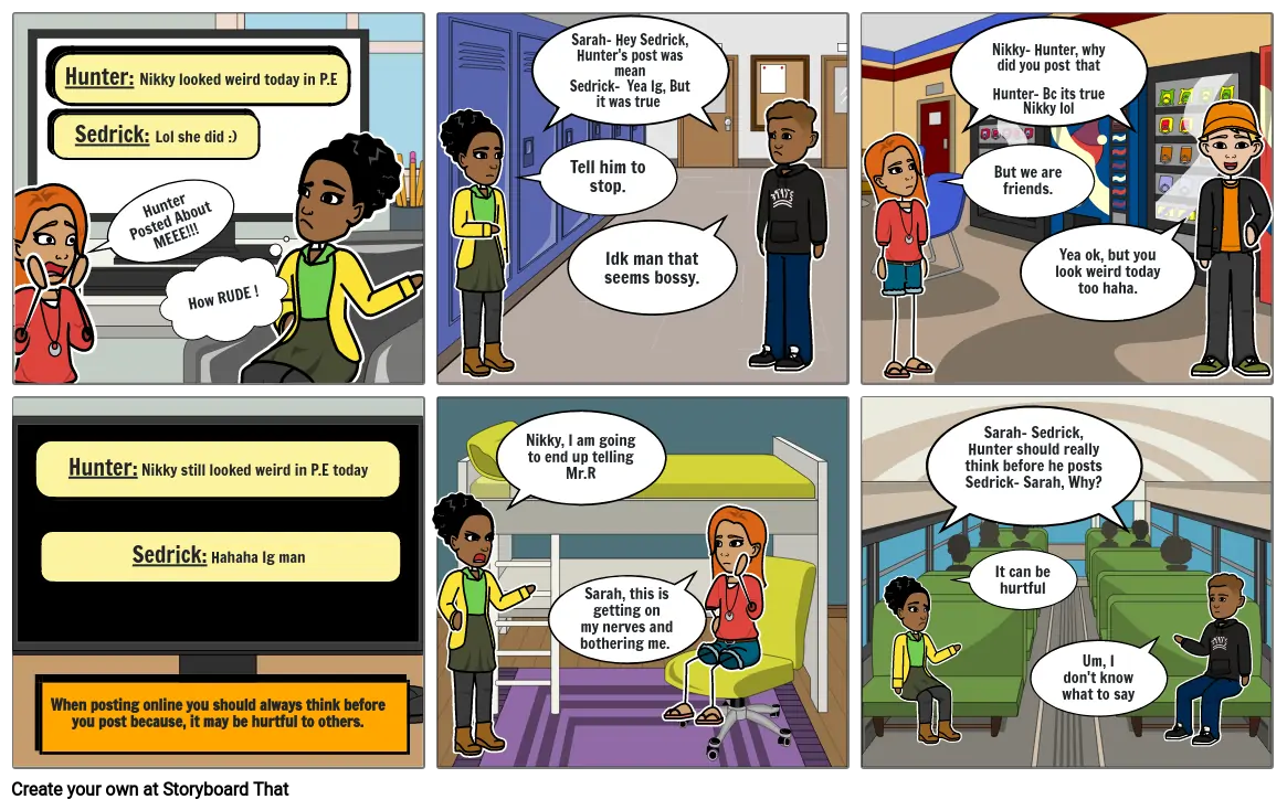 Cyberbullying Comic Strip