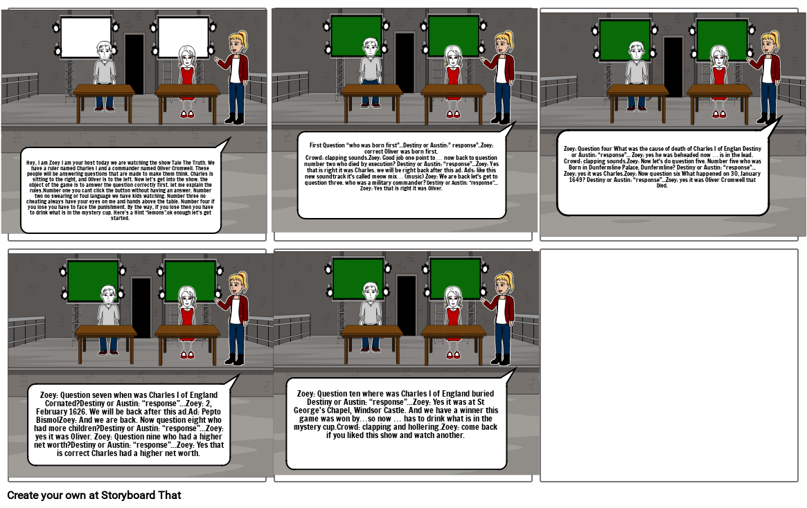 History Class Story board Storyboard by b7d5b3db
