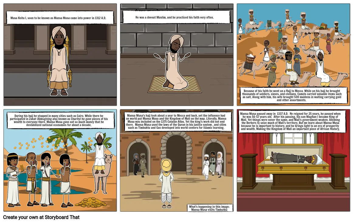 Kingdom of Mali: Storyboard