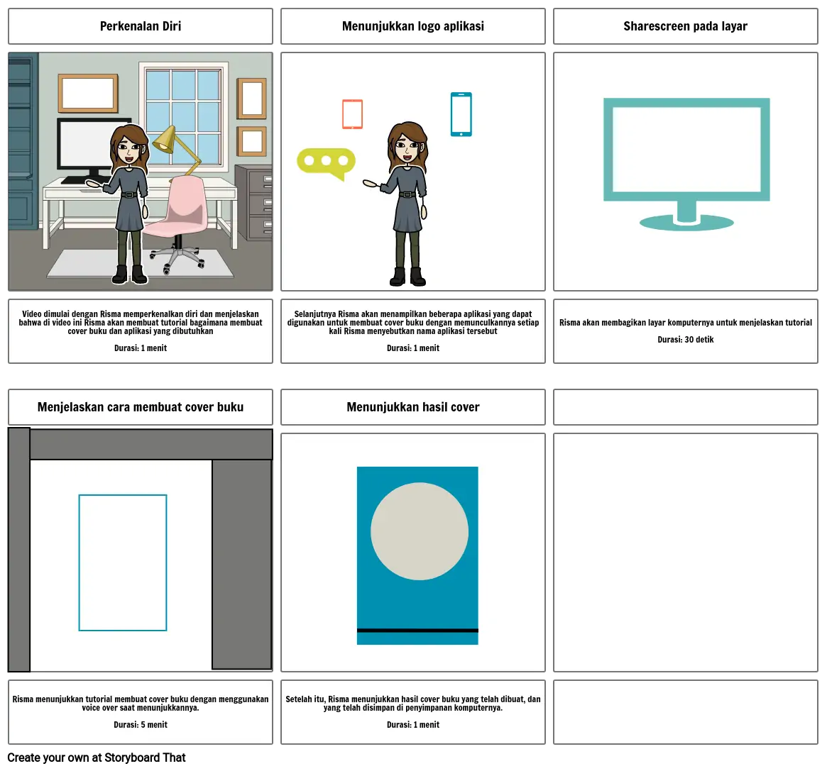 Storyboard Tutorial Membuat Cover Buku