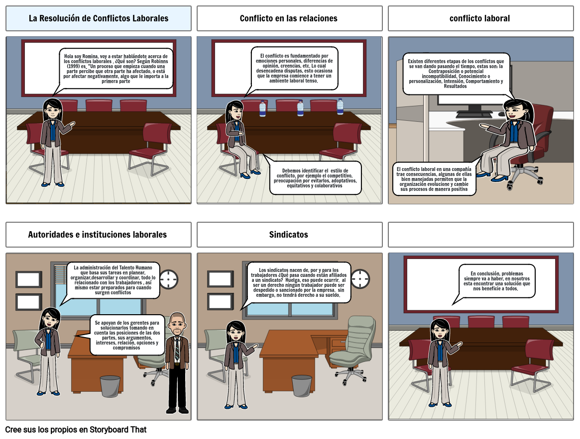 Conflicto en las relaciones laborales Storyboard