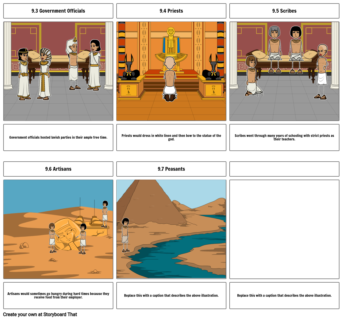 Daily Life In Ancient Egypt Storyboard By B84b2975