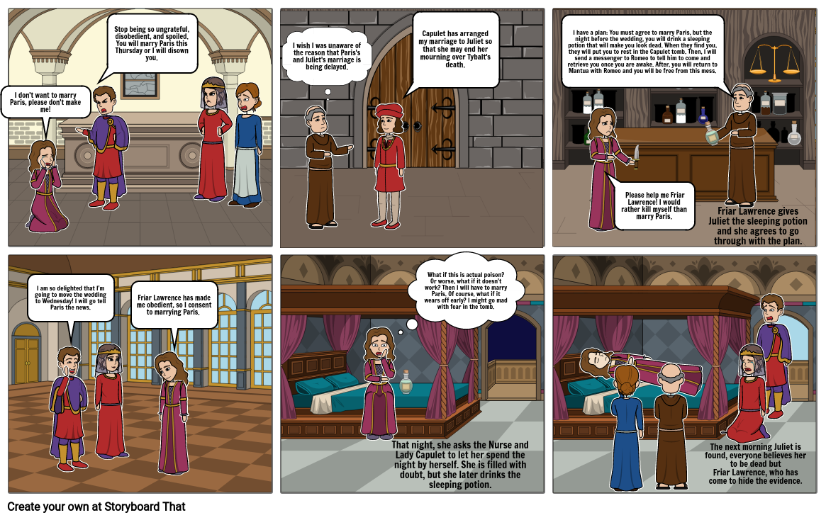 Romeo & Juliet Act IV Storyboard by b966de6b