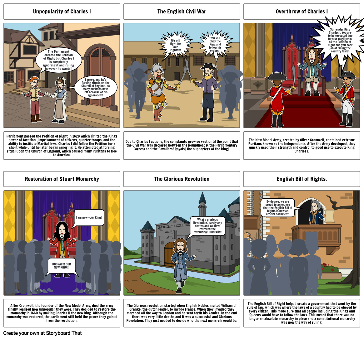 English Civil War- Storyboard Cartoon History