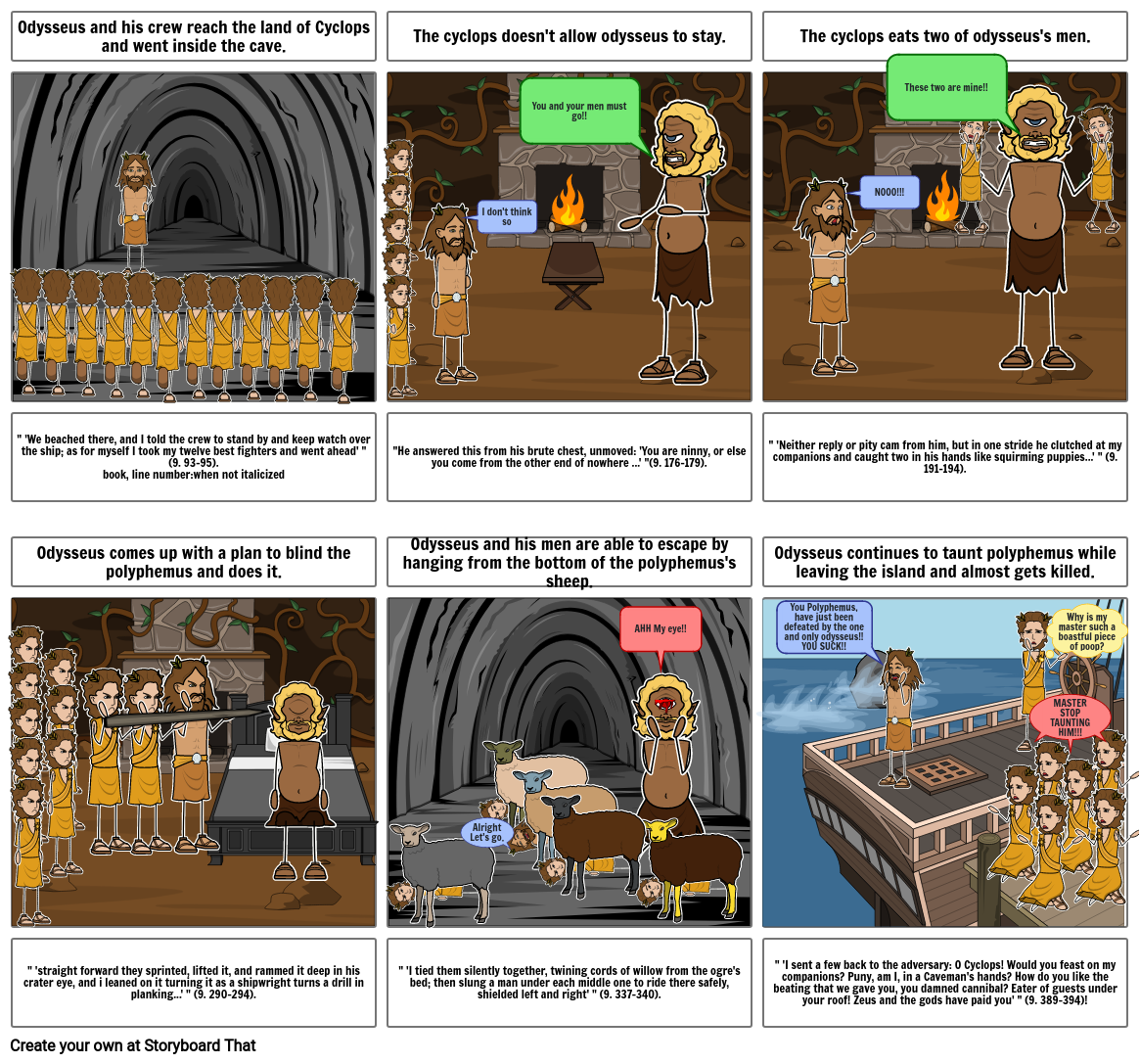 Odysseus and the cyclops Storyboard por ba942d55