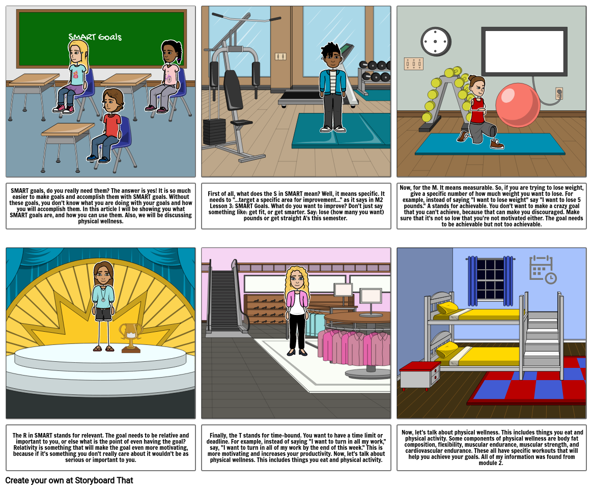 SMART Goals Project Storyboard by baileyhollis