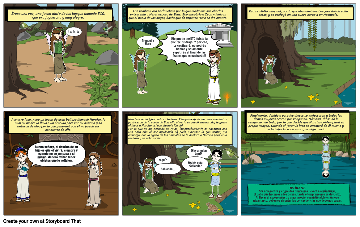 MITO GRIEGO DE ECO Y NARCISO Storyboard by bb7c46cf