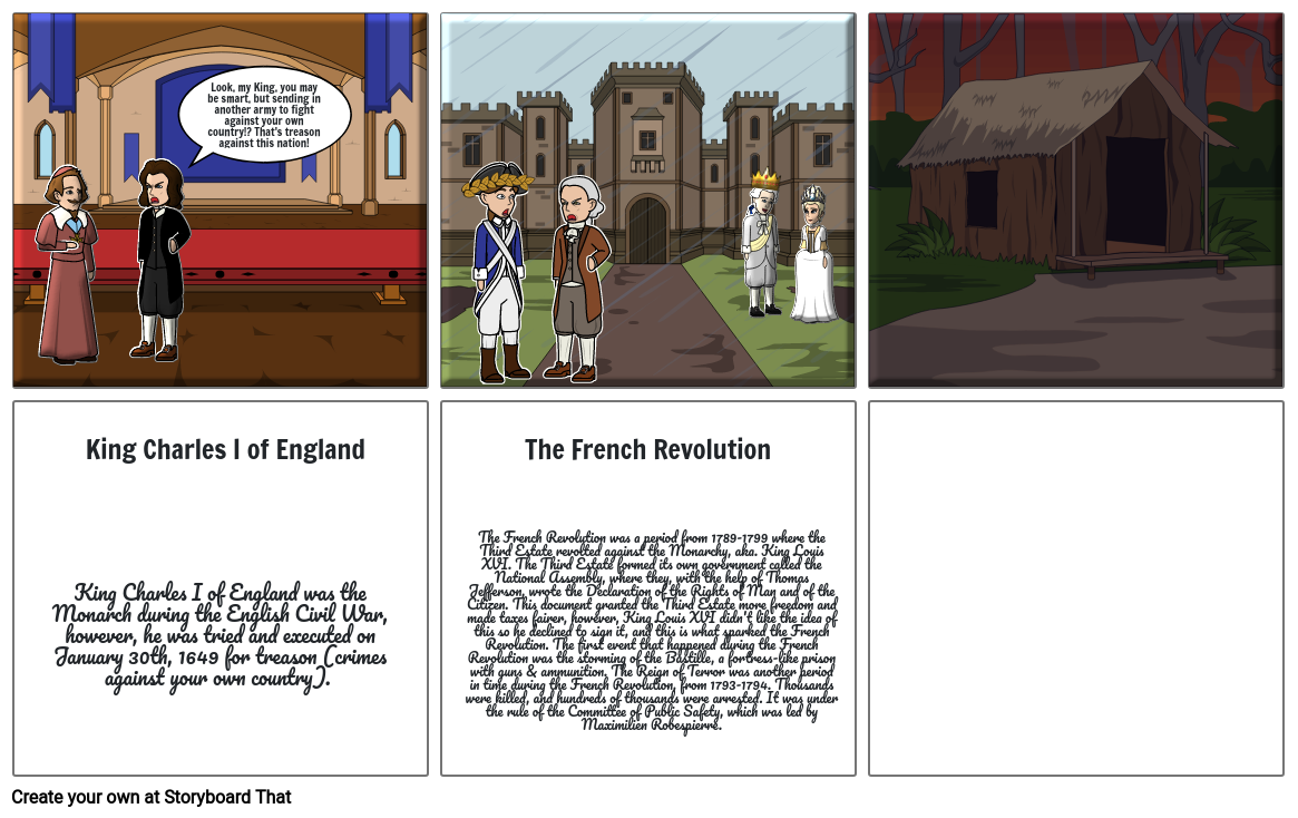 English Civil War / French Revolution Comic Storyboard