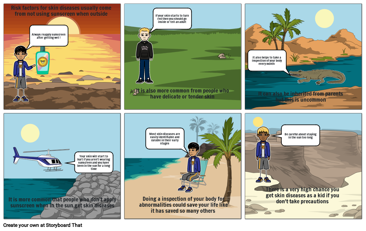 Sun Safety Comic Strip