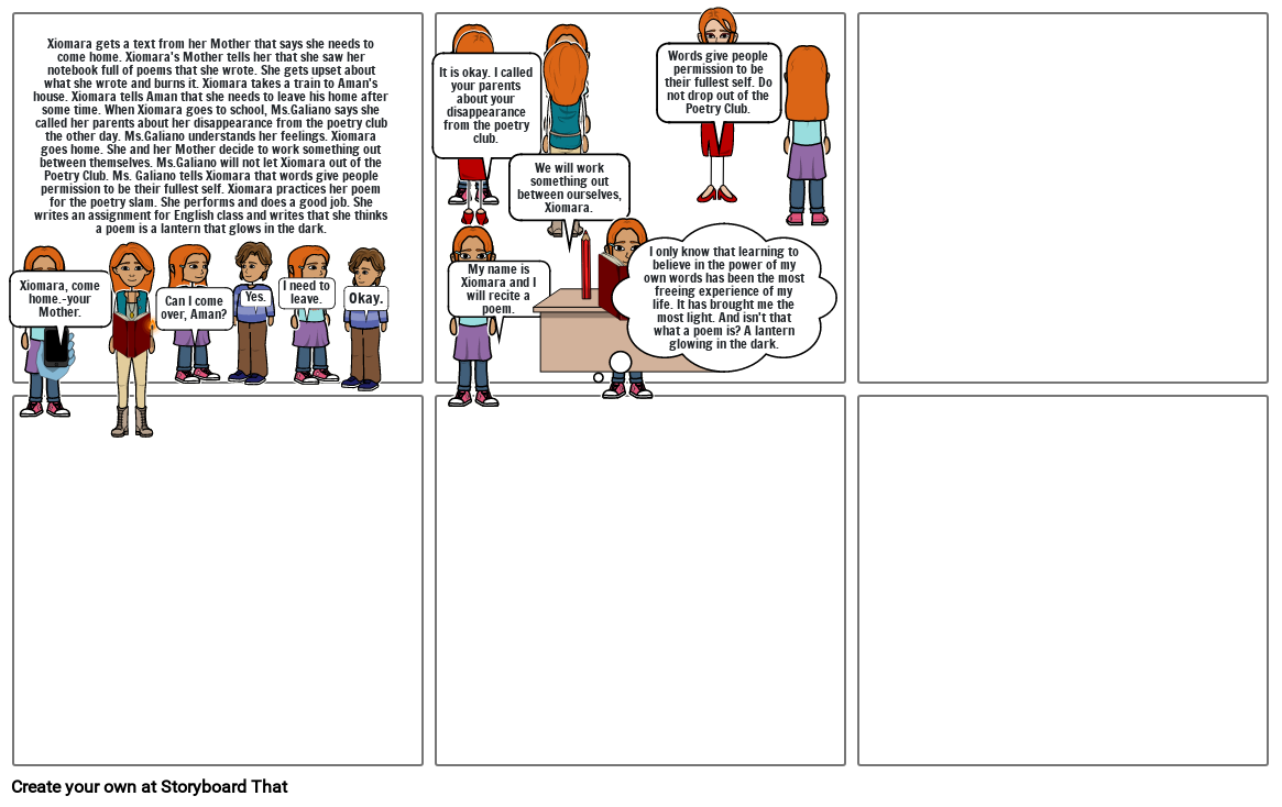 The Poet X Graphic Organizer 2 Storyboard por bbcca185