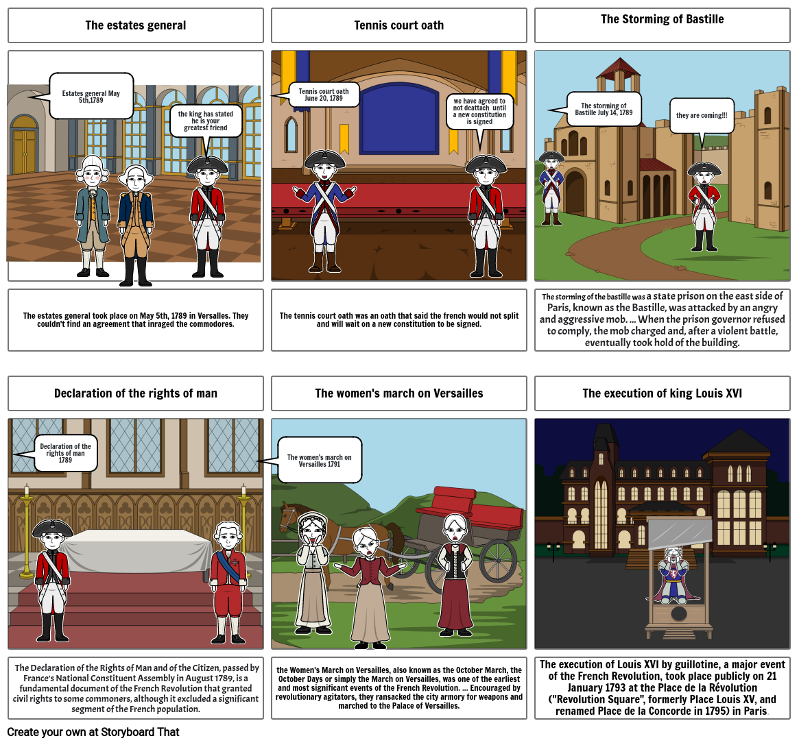 the french revolution Storyboard by bcouch72739