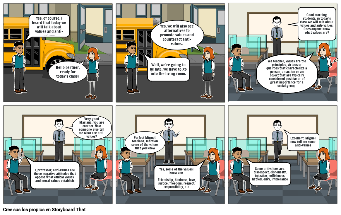 Comic De Los Valores Storyboard Por Bdd52ca5