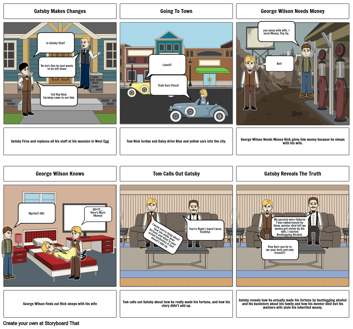 Great Gatsby Story Board 1 Storyboard by bduncan0856