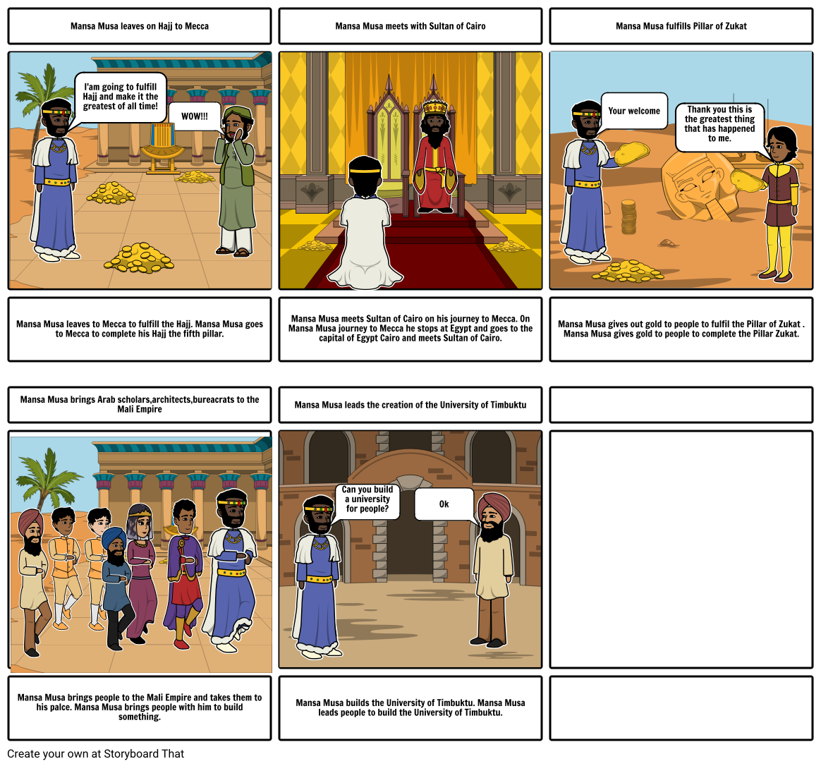 Mansa Musa Storyboad Storyboard by be786341