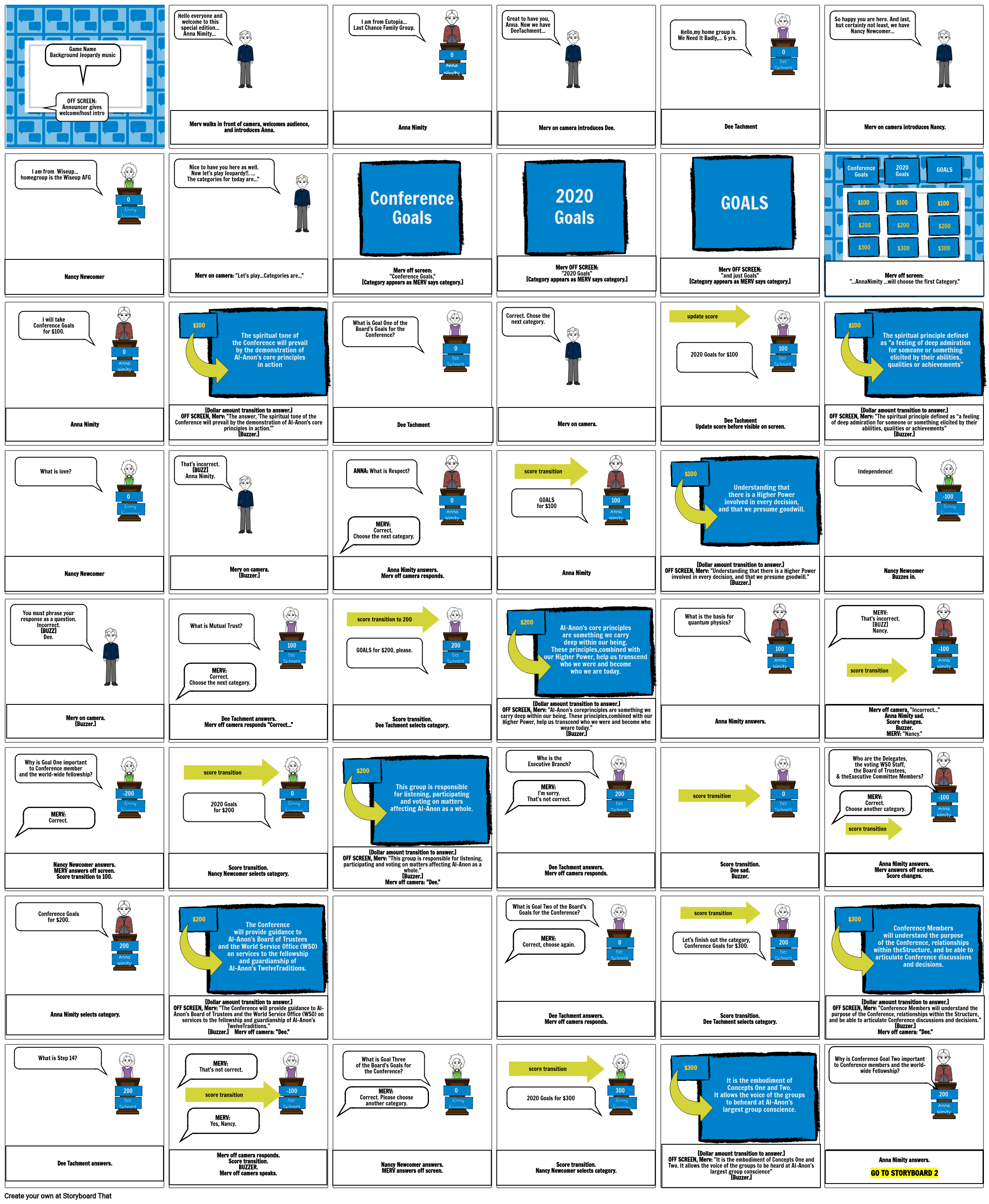 Jeopardy storyboard Storyboard by bethr