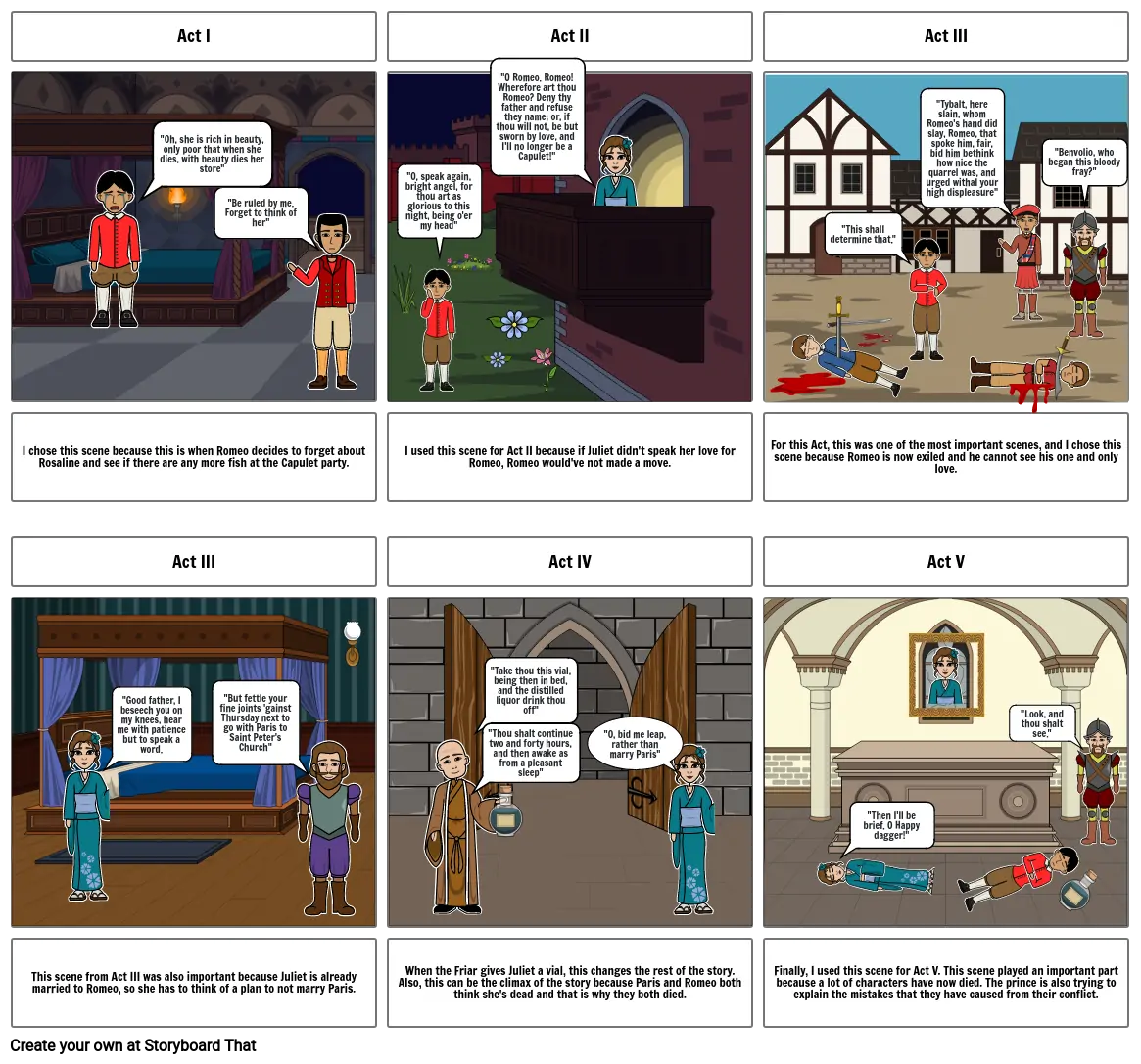 ROMEO AND JULIET STORYBOARD