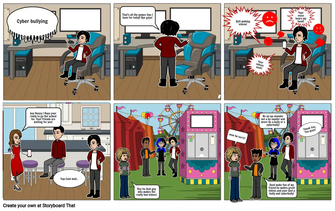 cyber bullying comic strip
