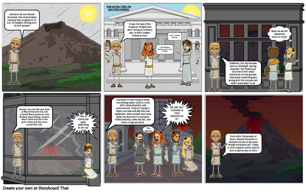 The story of Pompeii Storyboard por bf9cfa48