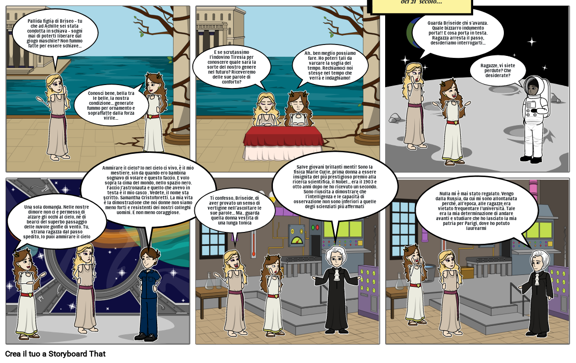 Storia di donne coraggiose ed emancipate Storyboard