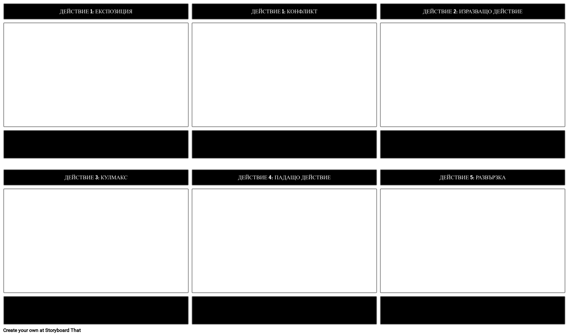 Шаблон за Диаграма на Структурна Пиеса в пет Действия