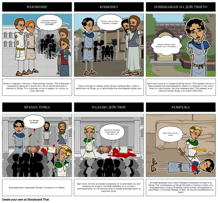 Трагедията на Юлий Цезар Пет акт Структура