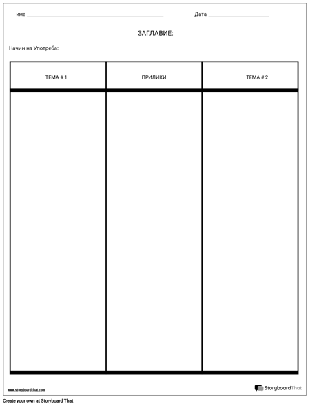 Сравнете Таблицата с Контрасти