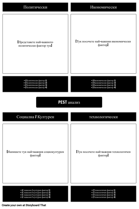 Шаблон за Анализ на PEST