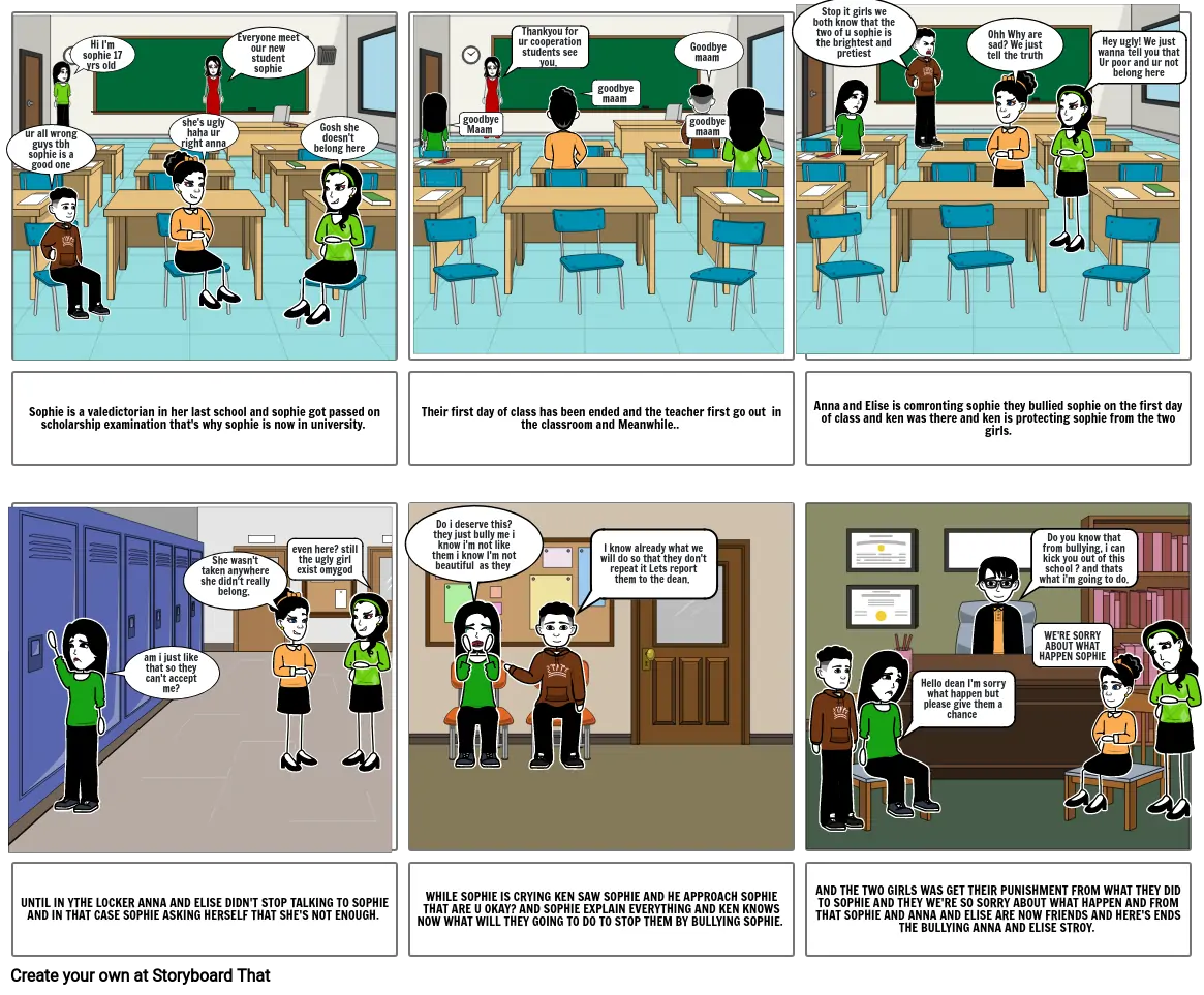 STORYBOARD ABOUT BULLYING