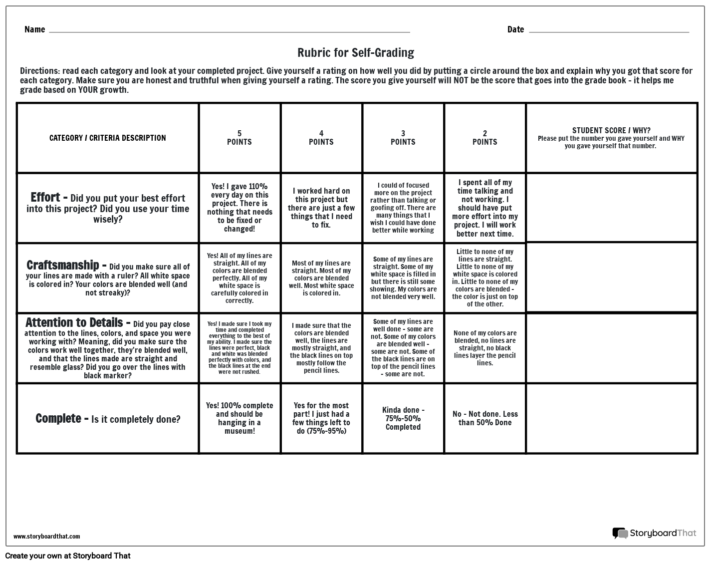 Rubric Storyboard By Boop 2