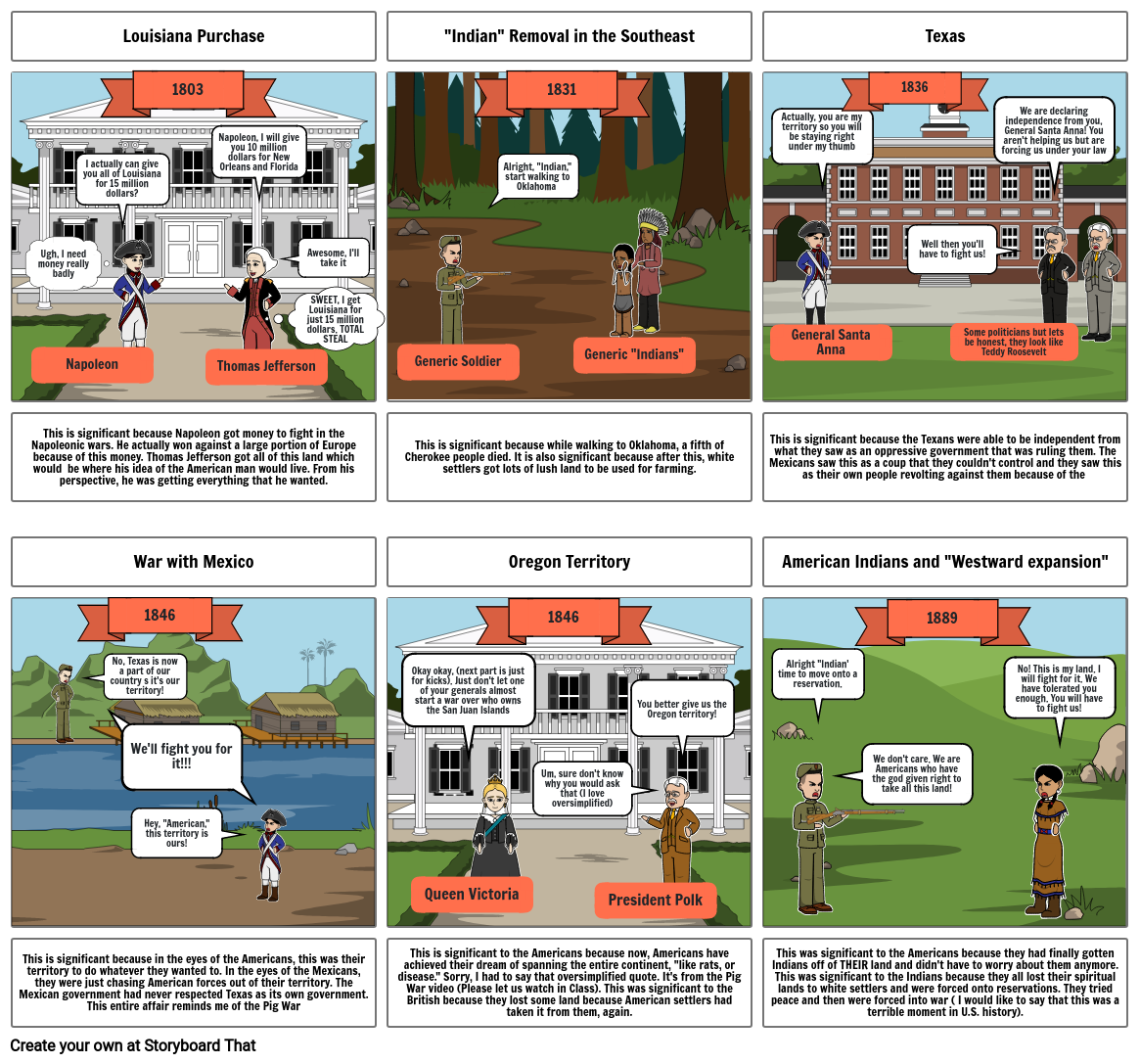 History Cartoon Project Storyboard by bosea27