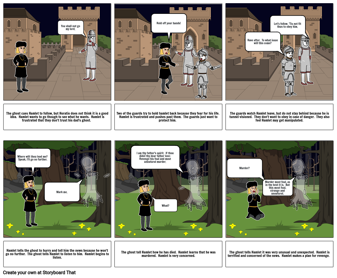 Hamlet Act 1 Storyboard por braiden1