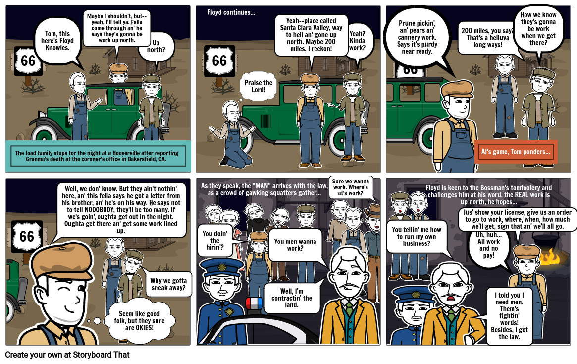 The Grapes of Wrath Storyboard Storyboard by bramfokker