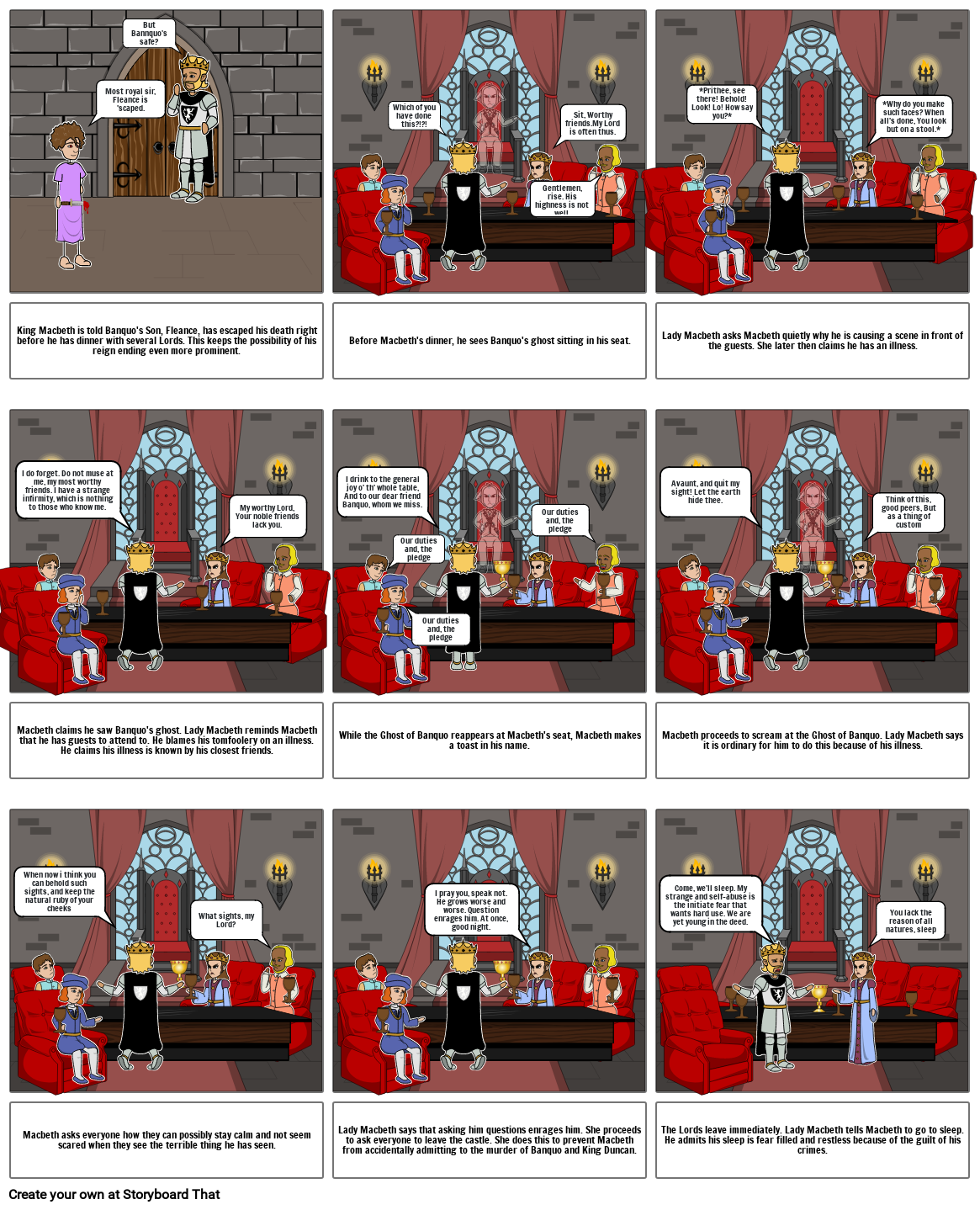 Macbeth Act 3 Scene 4 Storyboard By Brandt3315