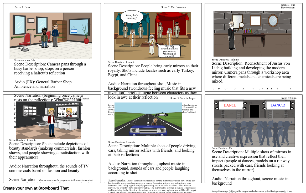 Writing and Digital Media Storyboard 1