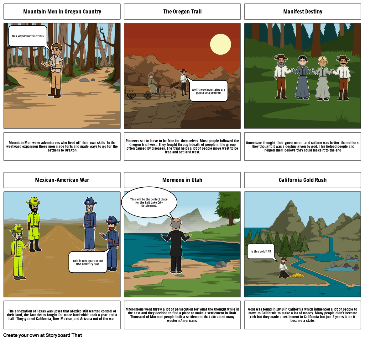 Westward Expansion Storyboard by brendenj714