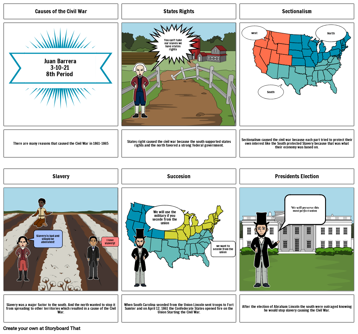 Civil War Review Cards Storyboard by brianna585