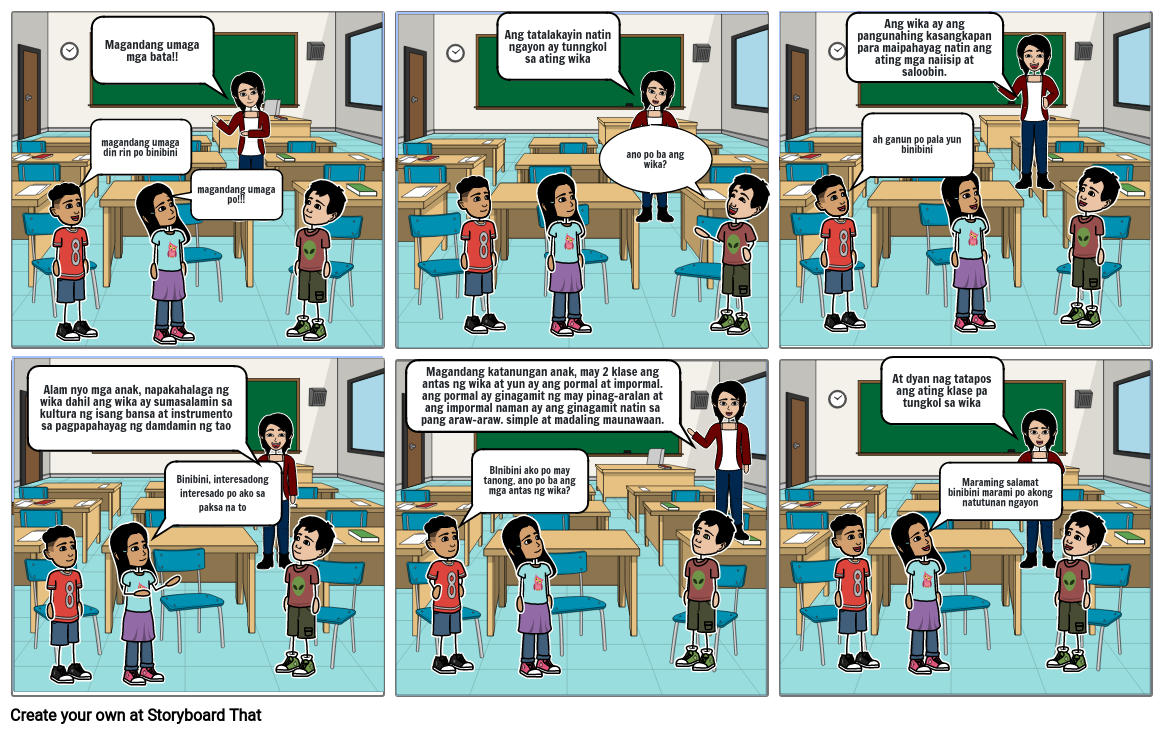 Comic Strip Na May Rehistro Ng Wika Storyboard 7693